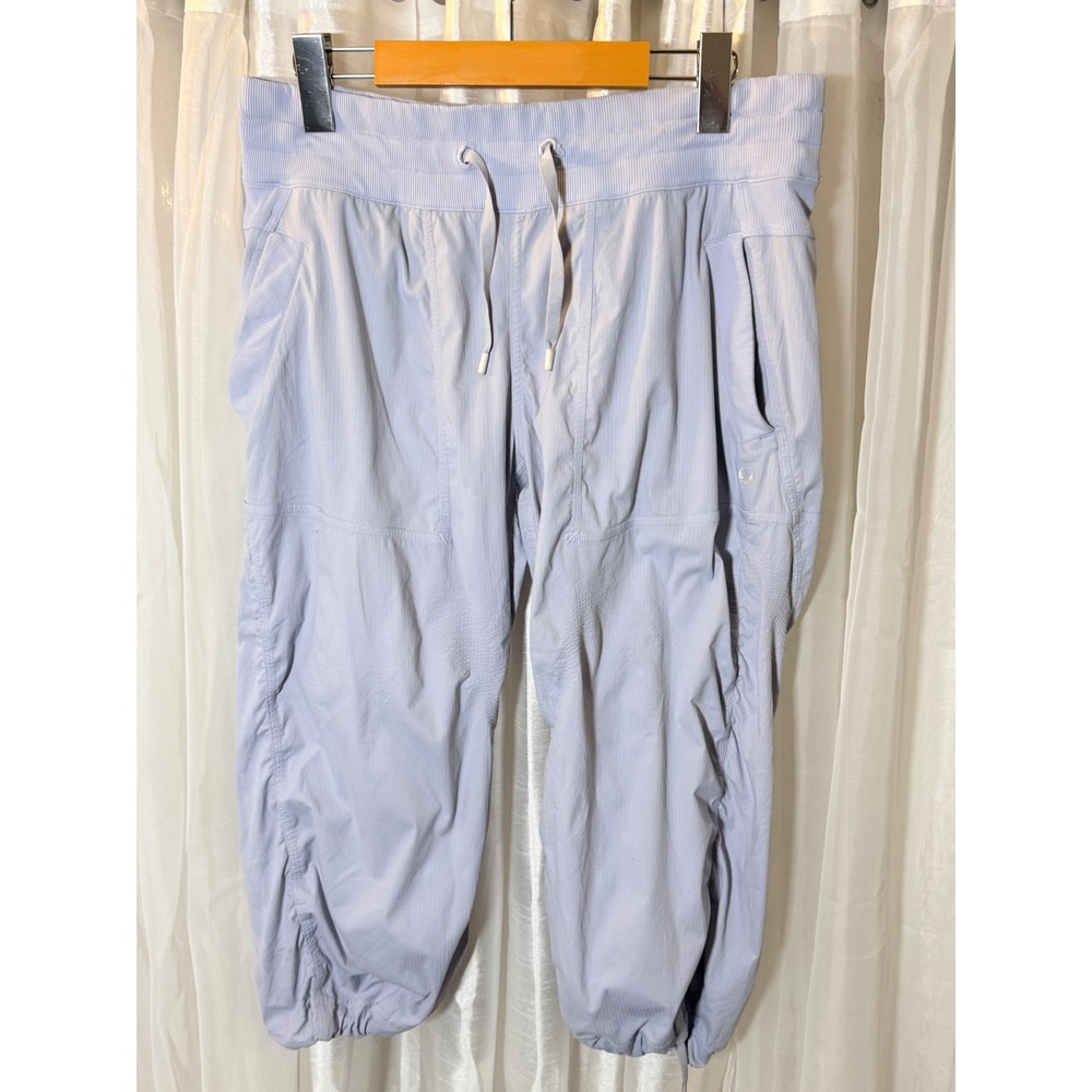 Lululemon Beyond the Studio Crop Joggers Womens 8 Purple Ruched LW6601S y2k